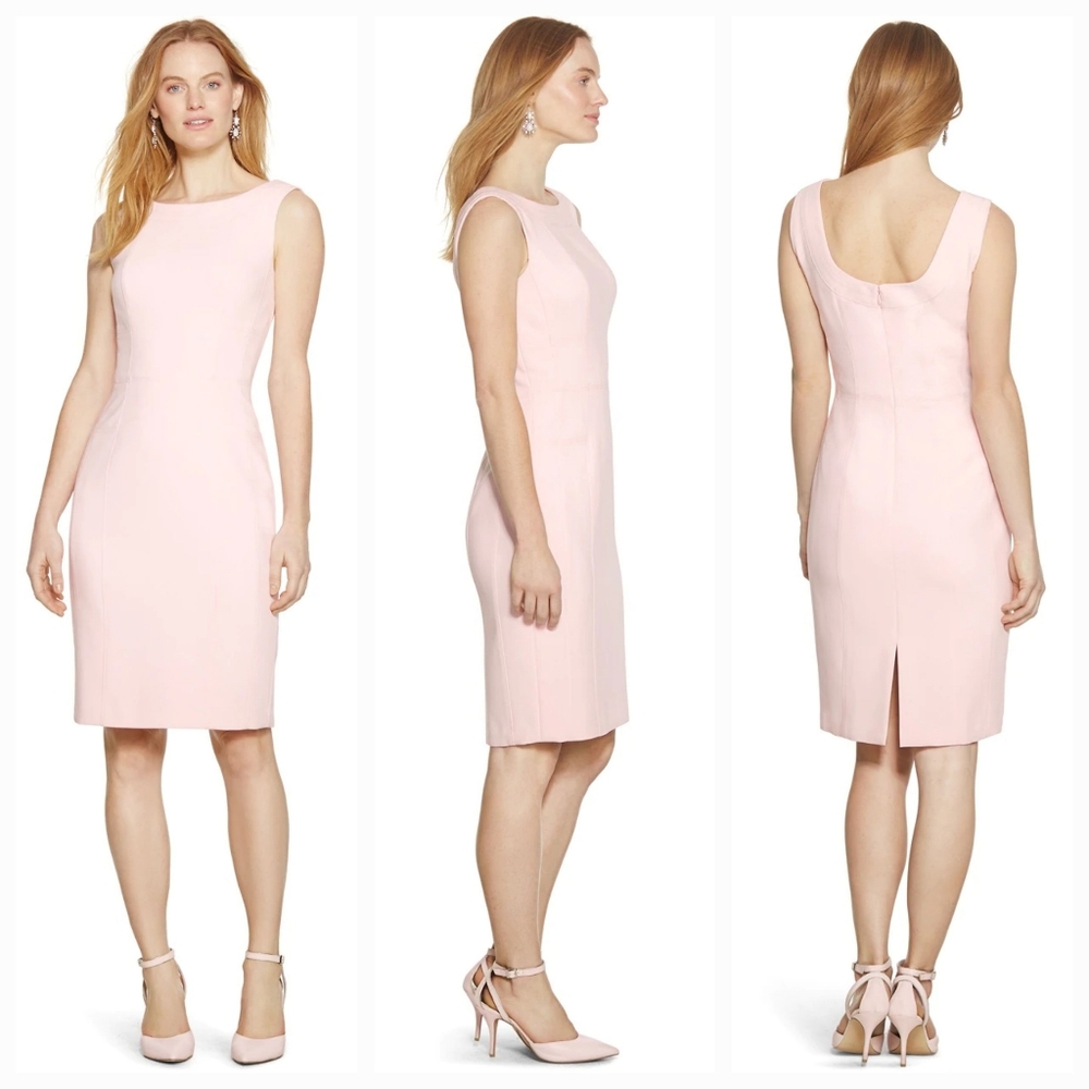 White House Black Market Pink Sleeveless Sheath Dress Size 2 WHBM